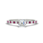 Load image into Gallery viewer, asscher-cut-french-pave-pink-sapphire-engagement-ring-in-white-gold-FD11408ASRGSADRPI-NL-WG_801c0620-b0af-47c0-9c57-0c1390c512bd?v=1762849706
