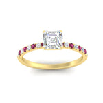 Load image into Gallery viewer, asscher-cut-french-pave-pink-sapphire-engagement-ring-in-yellow-gold-FD11408ASRGSADRPIANGLE5-NL-YG_31edf5b0-49c7-4c92-b806-1d9266c842d8?v=1762849706
