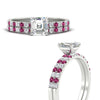 Load image into Gallery viewer, asscher-cut-french-pave-pink-sapphire-wedding-ring-set-in-white-gold-FD11408ASGSADRPIANGLE3-NL-WG.jpg?v=1763457500