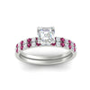Load image into Gallery viewer, asscher-cut-french-pave-pink-sapphire-wedding-ring-set-in-white-gold-FD11408ASGSADRPIANGLE5-NL-WG.jpg?v=1763457500