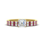 Load image into Gallery viewer, asscher-cut-french-pave-pink-sapphire-wedding-ring-set-in-yellow-gold-FD11408ASGSADRPI-NL-YG.jpg?v=1763457500
