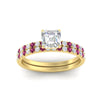 Load image into Gallery viewer, asscher-cut-french-pave-pink-sapphire-wedding-ring-set-in-yellow-gold-FD11408ASGSADRPIANGLE5-NL-YG?v=1763105018