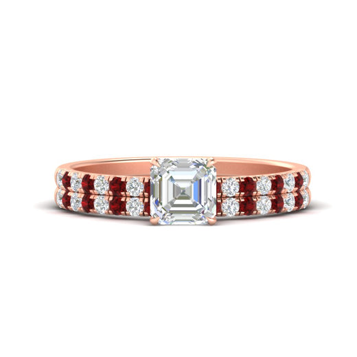 asscher-cut-french-pave-ruby-wedding-ring-set-in-rose-gold-FD11408ASGRUDR-NL-RG?v=1763105018