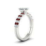 Load image into Gallery viewer, asscher-cut-french-pave-ruby-wedding-ring-set-in-white-gold-FD11408ASGRUDRANGLE2-NL-WG.jpg?v=1763457798
