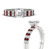 Load image into Gallery viewer, asscher-cut-french-pave-ruby-wedding-ring-set-in-white-gold-FD11408ASGRUDRANGLE3-NL-WG?v=1763105018