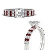 Load image into Gallery viewer, asscher-cut-french-pave-ruby-wedding-ring-set-in-white-gold-FD11408ASGRUDRANGLE3-NL-WG.jpg?v=1763457798