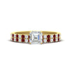 Load image into Gallery viewer, asscher-cut-french-pave-ruby-wedding-ring-set-in-yellow-gold-FD11408ASGRUDR-NL-YG?v=1763105018