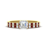 Load image into Gallery viewer, asscher-cut-french-pave-ruby-wedding-ring-set-in-yellow-gold-FD11408ASGRUDR-NL-YG.jpg?v=1763457798
