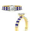 Load image into Gallery viewer, asscher-cut-french-pave-sapphire-wedding-ring-set-in-yellow-gold-FD11408ASGSABLANGLE3-NL-YG?v=1763105017