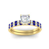 Load image into Gallery viewer, asscher-cut-french-pave-sapphire-wedding-ring-set-in-yellow-gold-FD11408ASGSABLANGLE5-NL-YG?v=1763105018