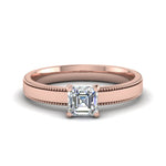 Load image into Gallery viewer, Single Stone Asscher Cut Milgrain Engagement Ring

