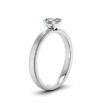 Load image into Gallery viewer, Single Stone Asscher Cut Milgrain Engagement Ring
