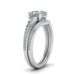 Load image into Gallery viewer, asscher-cut-graduated-channel-diamond-wedding-set-in-FD122866AS-NL-WG
