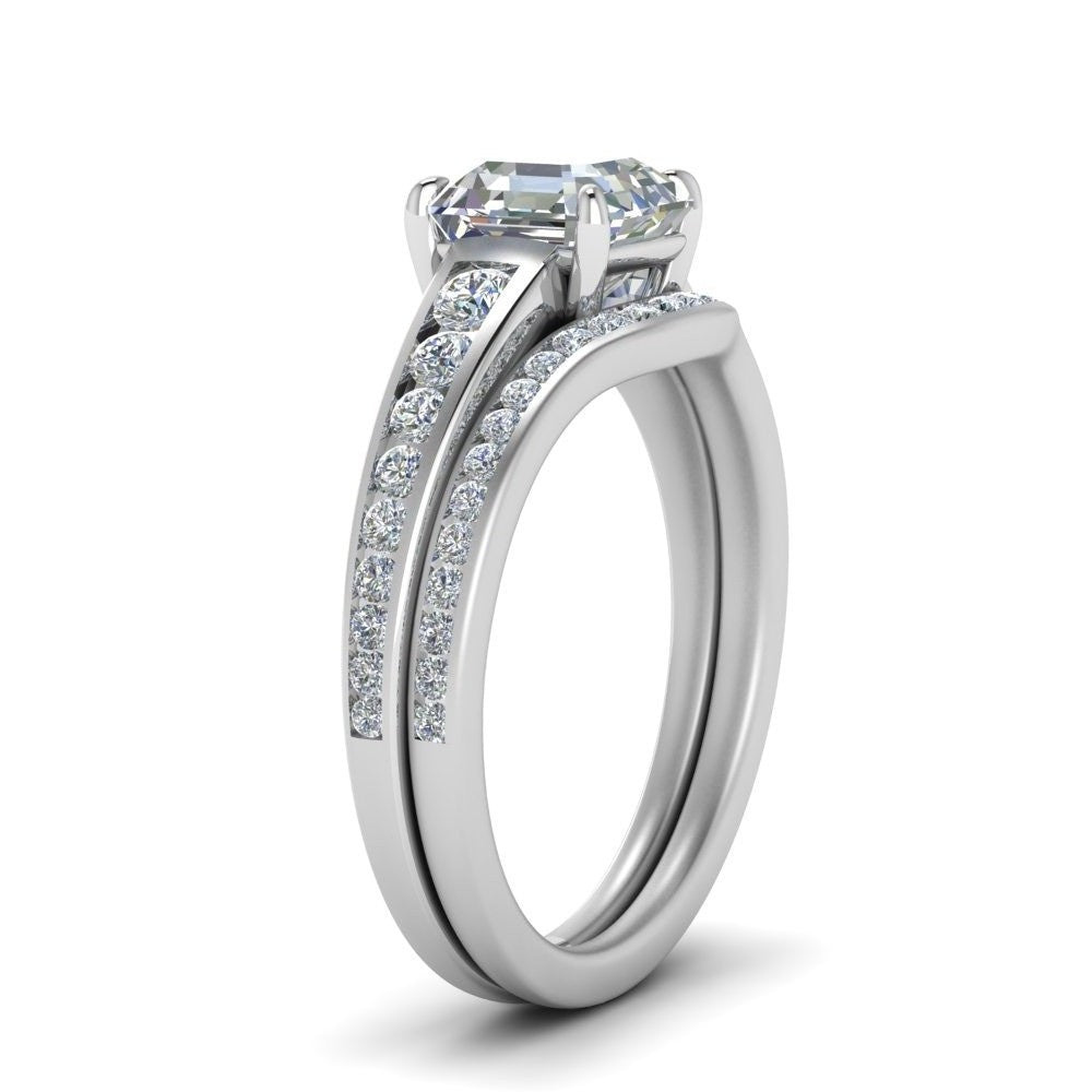 asscher-cut-graduated-channel-diamond-wedding-set-in-FD122866AS-NL-WG