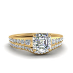 Load image into Gallery viewer, asscher-cut-graduated-channel-diamond-wedding-set-in-FD122866AS-NL-YG
