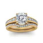 Load image into Gallery viewer, asscher-cut-graduated-channel-diamond-wedding-set-in-FD122866AS-NL-YG
