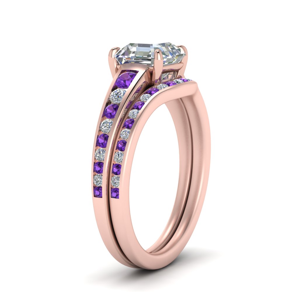 asscher-cut-graduated-channel-diamond-wedding-set-with-purple-topaz-in-FD122866ASGVITO-NL-RG