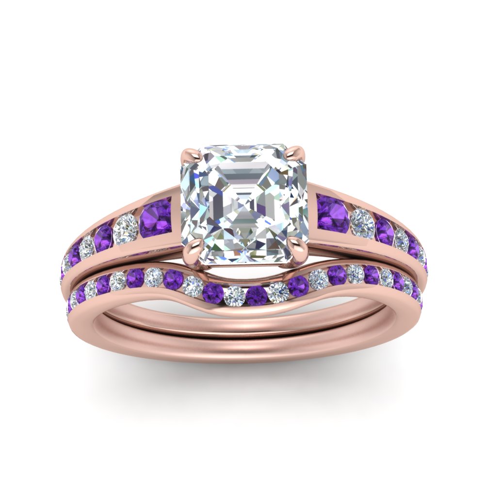 asscher-cut-graduated-channel-diamond-wedding-set-with-purple-topaz-in-FD122866ASGVITO-NL-RG