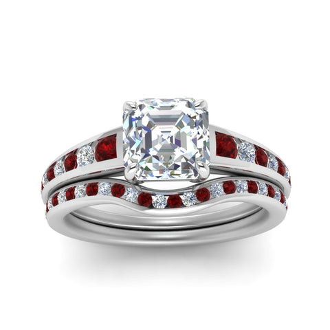 asscher-cut-graduated-channel-diamond-wedding-set-with-ruby-in-FD122866ASGRUDR-NL-WG