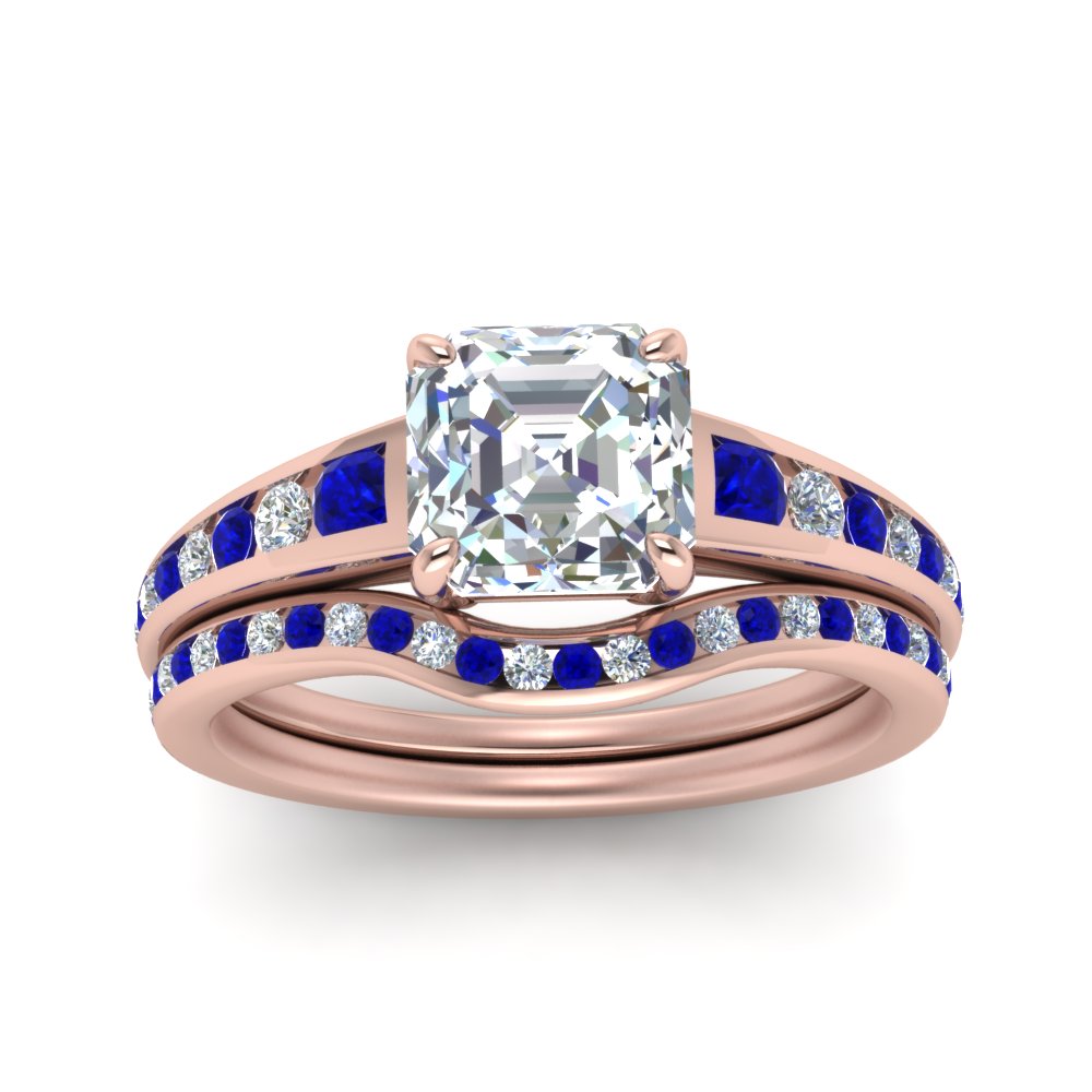 asscher-cut-graduated-channel-diamond-wedding-set-with-sapphire-in-FD122866ASGSABL-NL-RG
