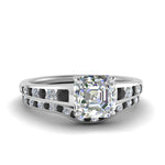 Load image into Gallery viewer, asscher-cut-graduated-channel-wedding-set-with-black-diamond-in-FD122866ASGBLACK-NL-WG
