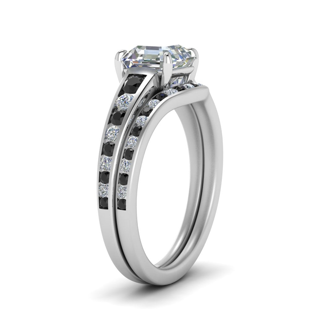 asscher-cut-graduated-channel-wedding-set-with-black-diamond-in-FD122866ASGBLACK-NL-WG