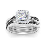 Load image into Gallery viewer, asscher-cut-halo-black-diamond-infinity-bridal-set-in-white-gold-FD9212ASGBLACK-NL-WG-B2.jpg
