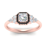 Load image into Gallery viewer, asscher-cut-halo-cluster-accent-black-diamond-engagement-ring-in-rose-gold-FD10512ASRGBLACKANGLE5-NL-RG.jpg?v=1770117207