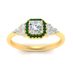 Load image into Gallery viewer, asscher-cut-halo-cluster-accent-emerald-engagement-ring-in-yellow-gold-FD10512ASRGEMGRANGLE5-NL-YG.jpg?v=1770117207