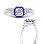 Load image into Gallery viewer, asscher-cut-halo-cluster-accent-sapphire-engagement-ring-in-white-gold-FD10512ASRGSABLANGLE3-NL-WG.jpg?v=1770117207