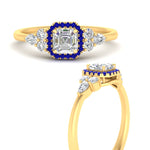 Load image into Gallery viewer, asscher-cut-halo-cluster-accent-sapphire-engagement-ring-in-yellow-gold-FD10512ASRGSABLANGLE3-NL-YG.jpg?v=1770117207
