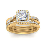 Load image into Gallery viewer, asscher-cut-halo-diamond-infinity-bridal-set-in-yellow-gold-FD9212AS-NL-YG-B2.jpg