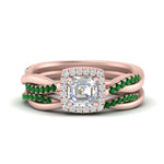 Load image into Gallery viewer, asscher-cut-halo-emerald-infinity-bridal-set-in-rose-gold-FD9212ASGEMGR-NL-RG-B2.jpg
