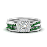 Load image into Gallery viewer, asscher-cut-halo-emerald-infinity-bridal-set-in-white-gold-FD9212ASGEMGR-NL-WG-B2.jpg