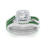 Load image into Gallery viewer, asscher-cut-halo-emerald-infinity-bridal-set-in-white-gold-FD9212ASGEMGR-NL-WG-B2.jpg

