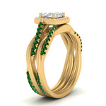 Load image into Gallery viewer, asscher-cut-halo-emerald-infinity-bridal-set-in-yellow-gold-FD9212ASGEMGR-NL-YG-B2.jpg