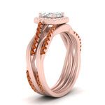 Load image into Gallery viewer, asscher-cut-halo-orange-sapphire-infinity-bridal-set-in-rose-gold-FD9212ASGSAOR-NL-RG-B2.jpg
