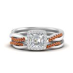 Load image into Gallery viewer, asscher-cut-halo-orange-sapphire-infinity-bridal-set-in-white-gold-FD9212ASGSAOR-NL-WG-B2.jpg

