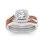 Load image into Gallery viewer, asscher-cut-halo-orange-sapphire-infinity-bridal-set-in-white-gold-FD9212ASGSAOR-NL-WG-B2.jpg
