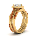 Load image into Gallery viewer, asscher-cut-halo-orange-sapphire-infinity-bridal-set-in-yellow-gold-FD9212ASGSAOR-NL-YG-B2.jpg
