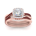 Load image into Gallery viewer, asscher-cut-halo-ruby-infinity-bridal-set-in-rose-gold-FD9212ASGRUDR-NL-RG-B2.jpg
