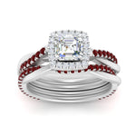 Load image into Gallery viewer, asscher-cut-halo-ruby-infinity-bridal-set-in-white-gold-FD9212ASGRUDR-NL-WG-B2.jpg
