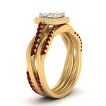 Load image into Gallery viewer, asscher-cut-halo-ruby-infinity-bridal-set-in-yellow-gold-FD9212ASGRUDR-NL-YG-B2.jpg
