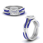 Load image into Gallery viewer, asscher-cut-halo-sapphire-infinity-bridal-set-in-white-gold-FD9212ASGSABL-NL-WG-B2.jpg