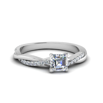 Asscher Cut Lab Grown Infinity Engagement Ring