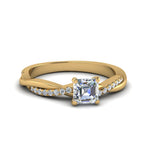 Load image into Gallery viewer, asscher-cut-infinity-twist-diamond-engagement-ring-in-yellow-gold-FD8253ASRHAND-NL-YG
