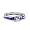 Load image into Gallery viewer, asscher-cut-infinity-twist-diamond-engagement-ring-with-blue-sapphire-in-14K-white-gold-FD8253ASRGSABL-NL-WG