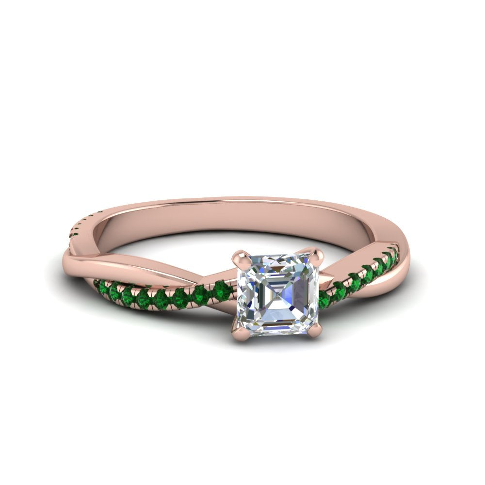 asscher-cut-infinity-twist-diamond-engagement-ring-with-emerald-in-14K-rose-gold-FD8253ASRGEMGR-NL-RG