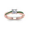 Load image into Gallery viewer, asscher-cut-infinity-twist-diamond-engagement-ring-with-emerald-in-14K-rose-gold-FD8253ASRGEMGR-NL-RG