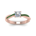 Thumbnail 14 - asscher-cut-infinity-twist-diamond-engagement-ring-with-emerald-in-14K-rose-gold-FD8253ASRGEMGR-NL-RG